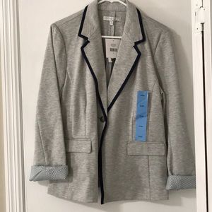 Grey and navy blue blazer